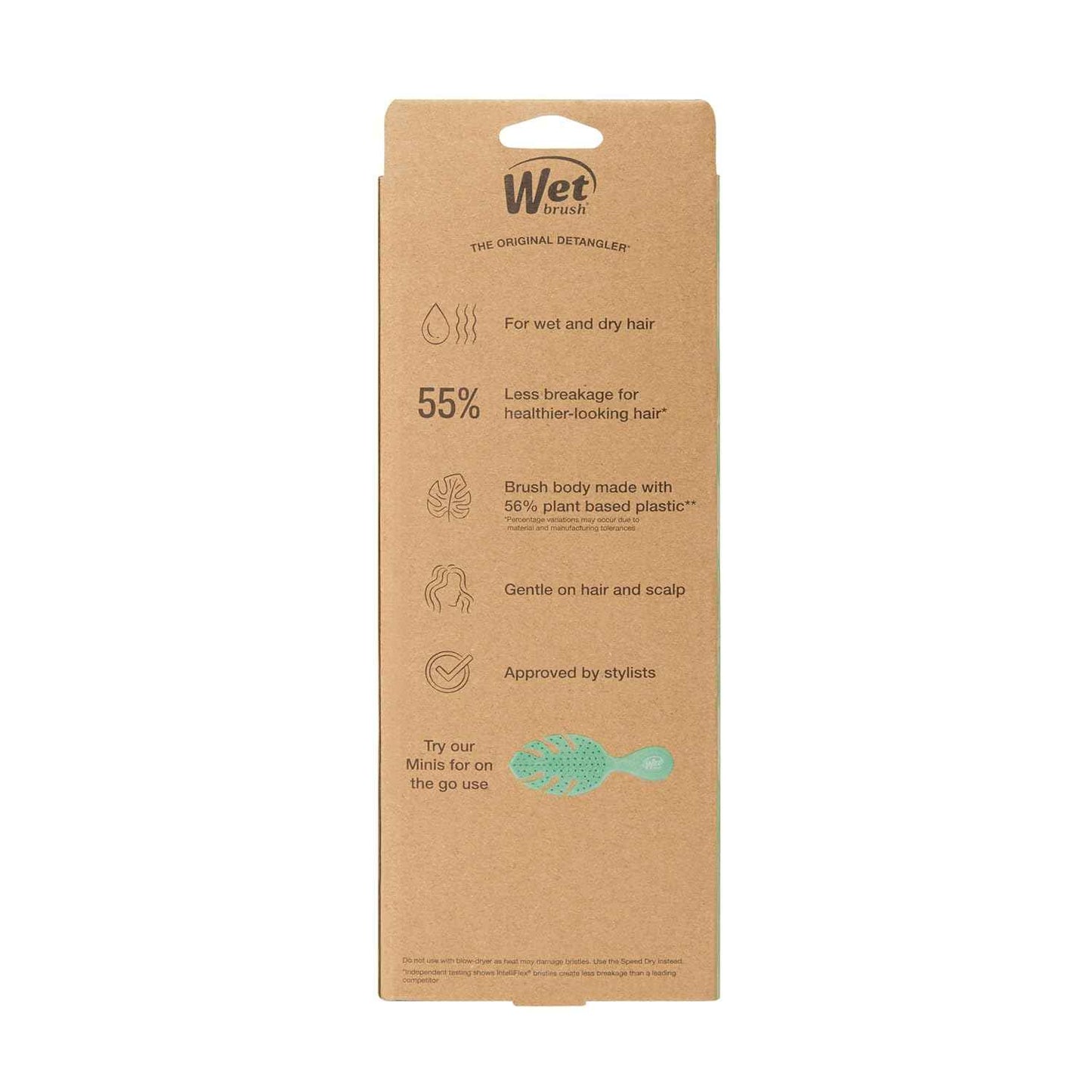 Wet Brush Go Green Curl Detangler Hair Brush, Pale Pink, Ultra-Soft IntelliFlex Detangling Bristles Glide Through Tangles with Ease, Great For Curls, No Split Ends & Pain-Free for Wet or Dry Hair