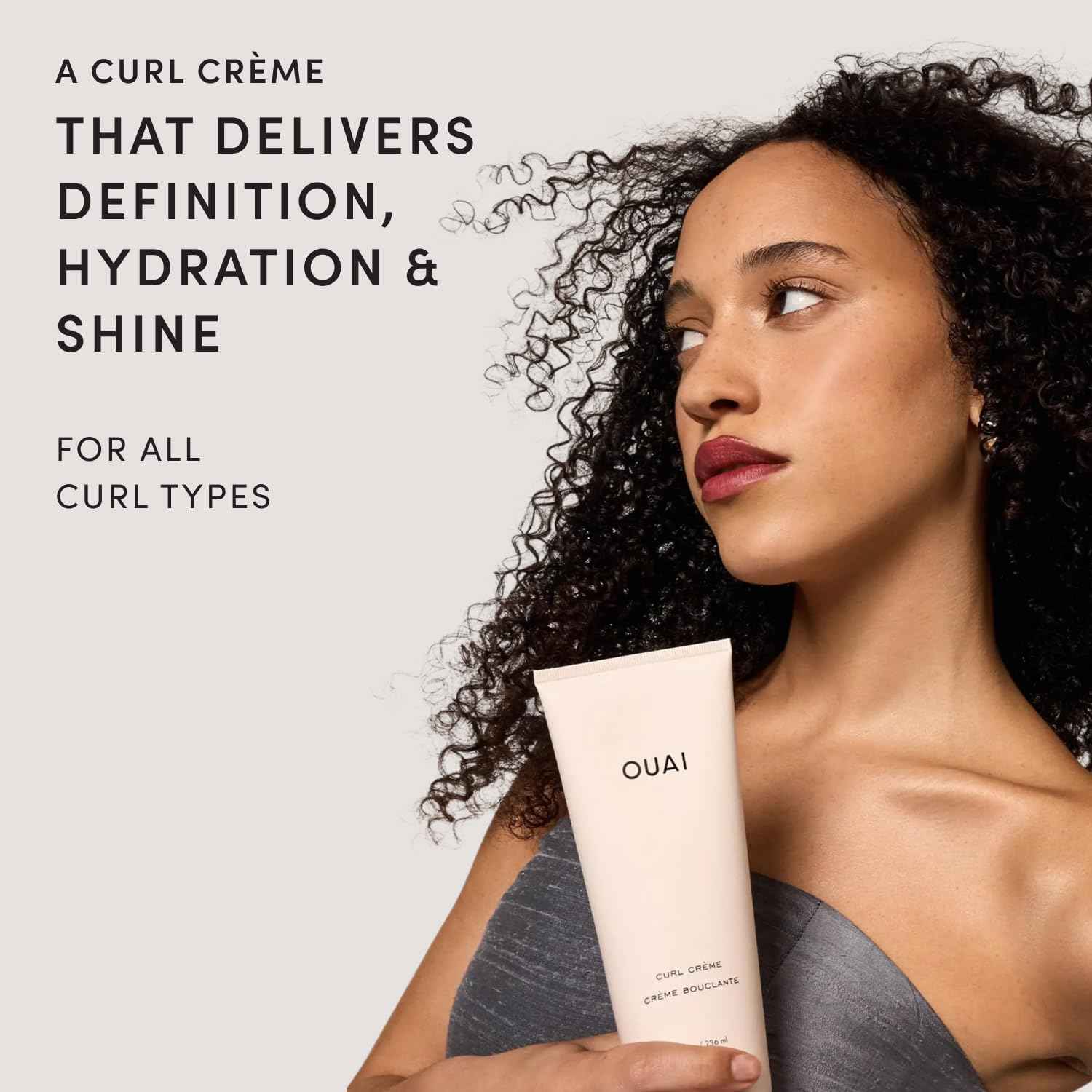 OUAI Curl Cream - Curl Defining Cream with Chia & Linseed Oil - Enhances Definition, Hydration & Shine - Tames Frizz & Protects from Humidity - Silicone-Free Curly Hair Products for Women