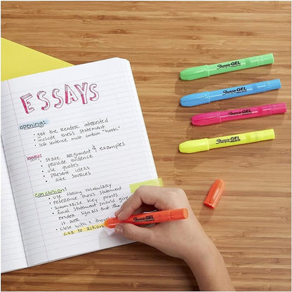 Sharpie_Gel_Highlighters,_Bullet_Tip,_Assorted_Fluorescent_Highlighter_Markers,_5_Count_Pack,_Smear_And_Bleed_Resistant,_Long-Lasting_And_Won'T_Dry_Out