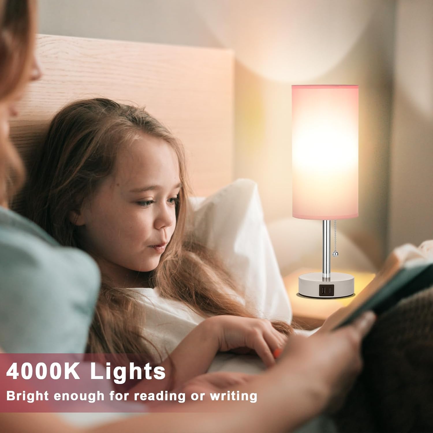 Hong-in_Pink_Bedside_Lamp_-_3_Color_Modes,_Small_Lamp_with_USB-C_and_USB-A_Charging_Ports,_Pull_Chain,_Nightstand_Light_for_Bedroom,_Office,_Kids_Room_(Bulb_Included)