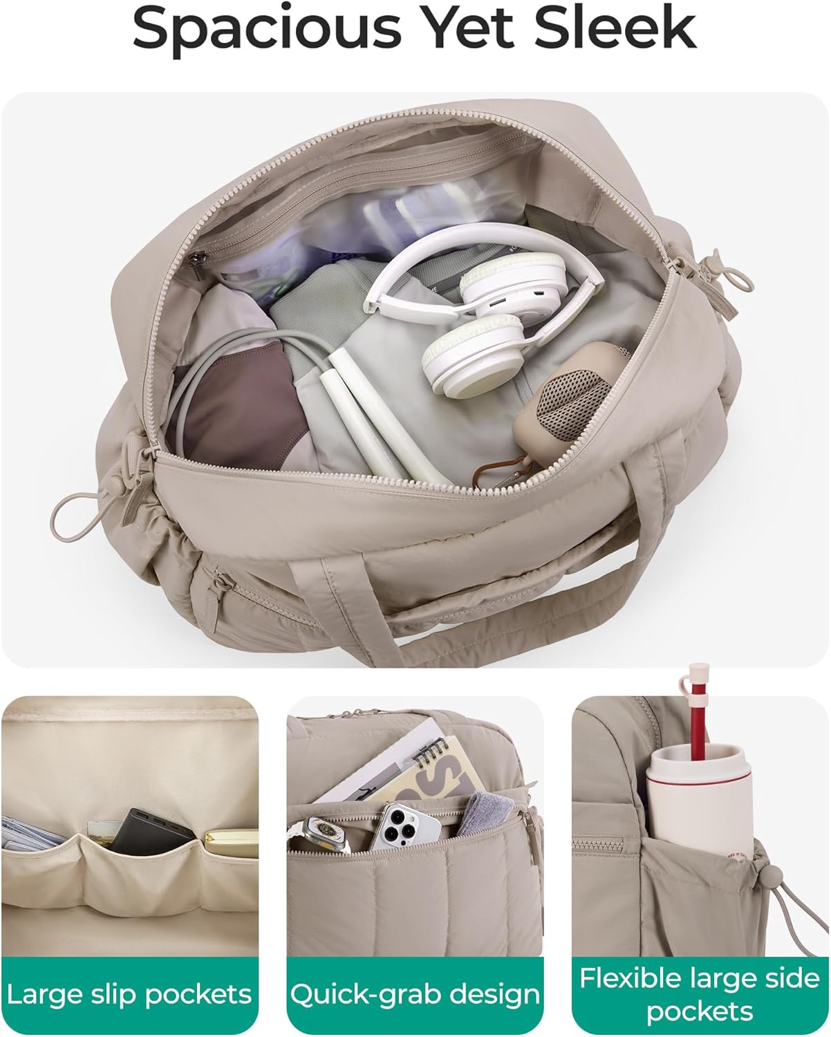 BAGSMART_Gym_Bag_for_Women,_Duffle_Bag_for_Travel_with_Wet_Pocket,_Lightweight_Carry_on_Weekender_Duffel,_Water_Resistant