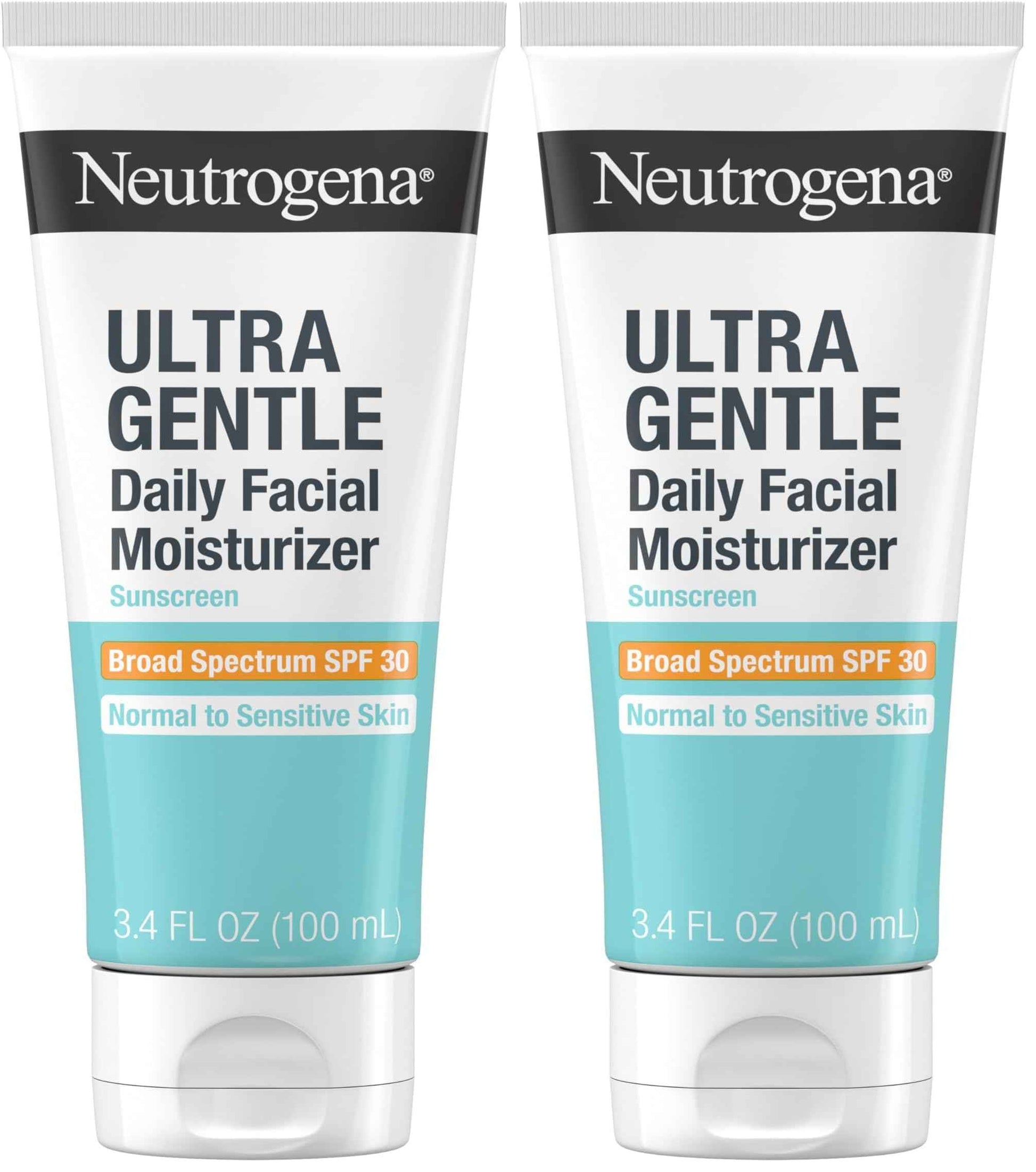 Neutrogena Ultra Gentle Daily Facial Moisturizer with SPF 30 Sunscreen with CICA, Lightweight Face Lotion with Broad Spectrum SPF 30 for Normal to Sensitive Skin, Fragrance-Free, 3.4 fl. oz