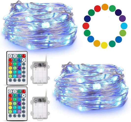 TenSteed_Fairy_Lights_Battery_Operated_Twinkle_Lights_with_Multicolor_Changing,_50_LED,_16.4Ft_Silvery_Copper_Wire,_Remote_Included._Perfect_for_Party,_Wedding,_Christmas_Decor_-_2_Pack