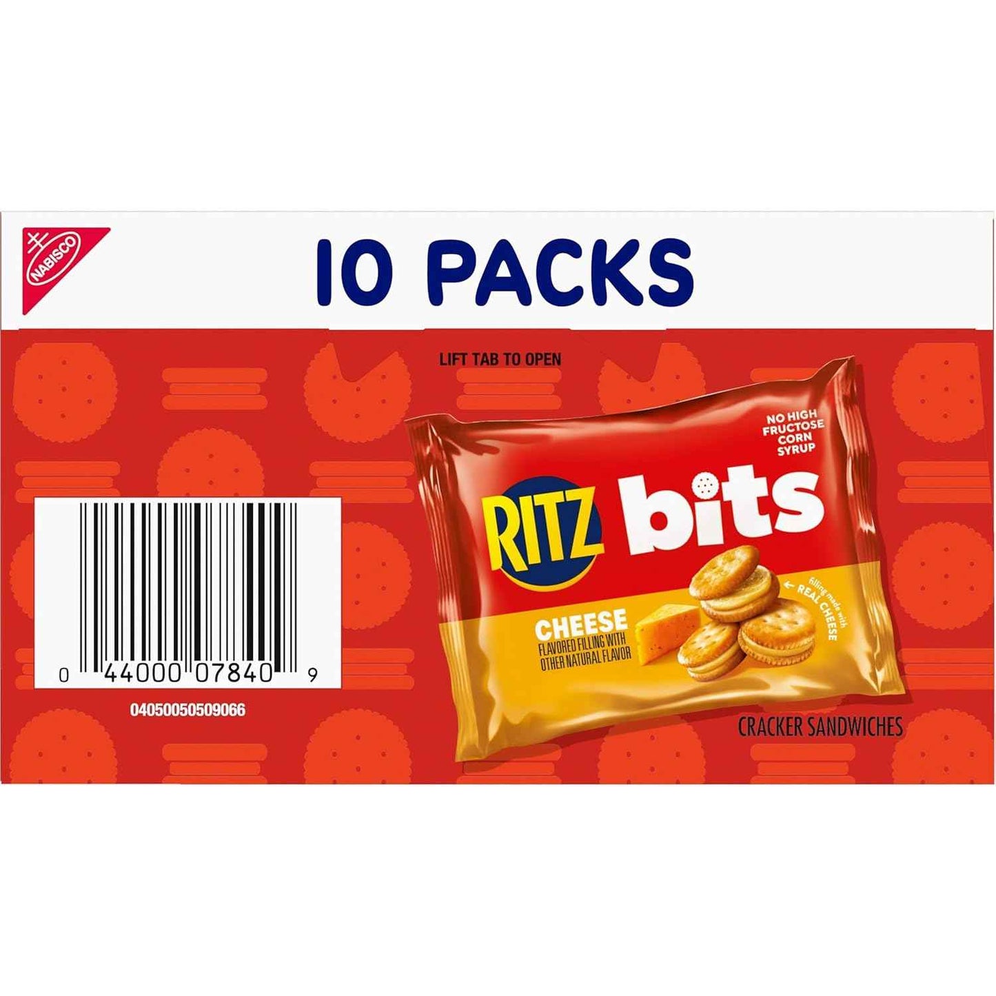 RITZ Bits Cheese Sandwich Crackers, Lunch Snacks, 10 Snack Packs