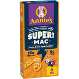 Annie's Super! Mac, Super Shapes Macaroni and Cheese, Pasta and Real Aged Cheddar, Made with Organic Pasta, 6 oz