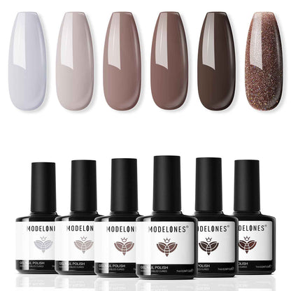 modelones Cat Eye Gel Nail Polish, 6 Colors Shimmer Pearl Magnetic Nail Drawing Set with Magnet, Iridescent Mermaid Swirl Shell Thread Purple Pink Blue Glitter, DIY Manicure Gift for Women Girl