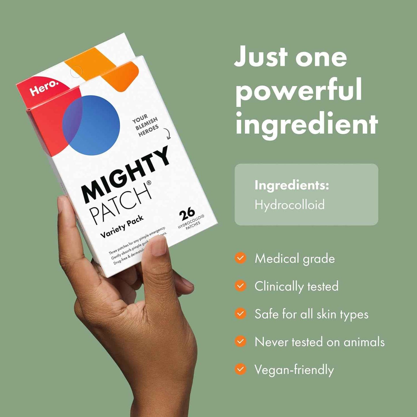 Mighty Patch™ Variety Pack from Hero Cosmetics - Hydrocolloid Acne Pimple Patches for Covering Zits and Blemishes, Spot Stickers for Face and Skin, Korean Skin Care