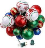 Christmas Ball Ornament Lights, 28ft 25 Bulbs Tree String Lights, Indoor Plug-in Expandable Wire for Holiday Party