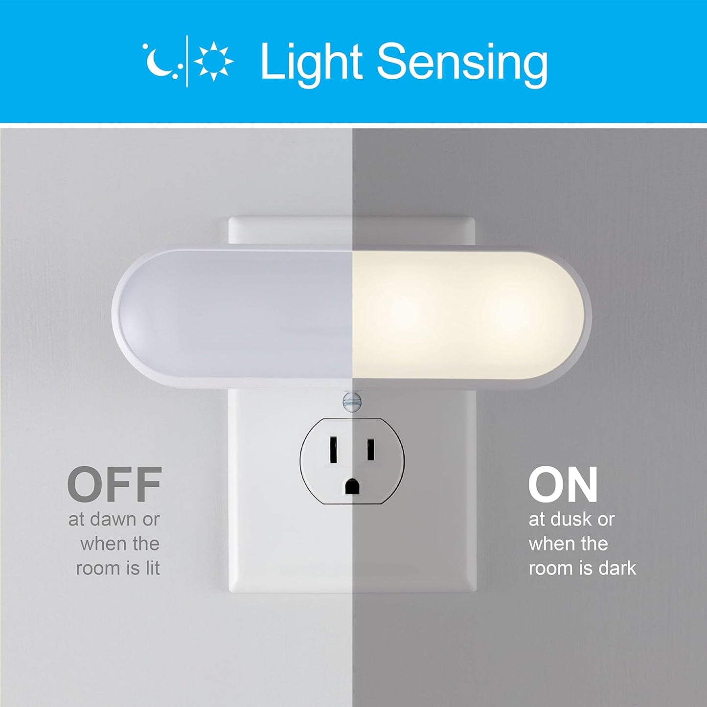 GE_Ultrabrite_LED_Light_Bar_Night_Lights_Plug_Into_Wall_Room_Decor_Ambient_Lighting_Dusk_to_Dawn_Sensor_Bright_Nightlight,_White,_100_Lumens,_2_Pack