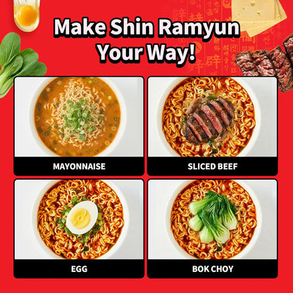 Nongshim_Shin_Ramyun_Bowl_Noodles,_Spicy_Korean_Signature_Instant_Ramyun,_Rich_Beef_Flavored_Broth,_Quick_and_Easy,_Microwaveable_Bowl,_3.03_oz_(Pack_of_12)