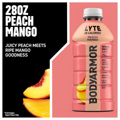 BODYARMOR_LYTE,_Peach_Mango,_Electrolyte_Drink,_35_Calories,_28_Fl_Oz_Bottles_(15_Pack),_Coconut_Water_Sports_Drink,_Natural_Flavor_&_B_Vitamins