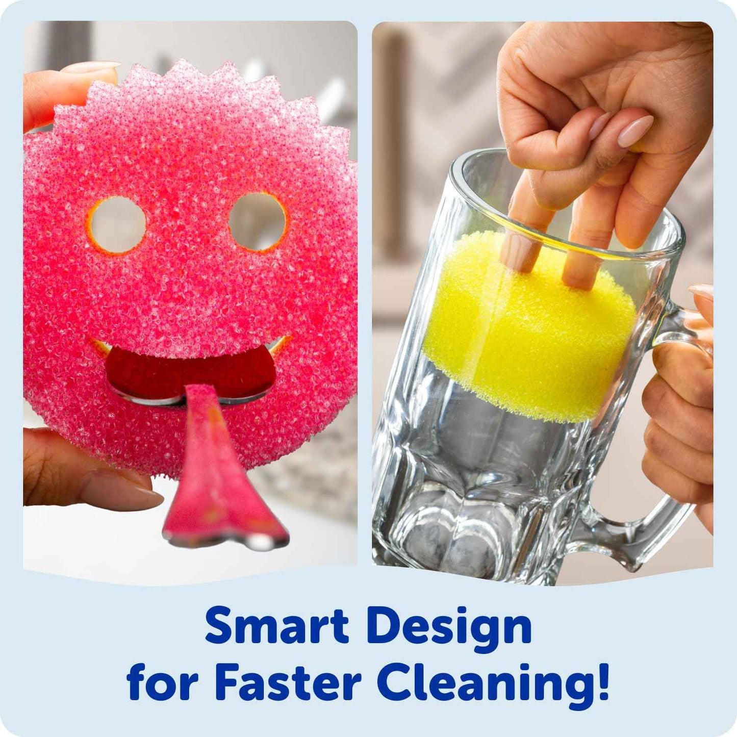 Scrub Daddy Original (4) + Scrub Mommy Kitchen Sponges (4) - Scratch-Free Dish Scrubber - Multipurpose Kitchen Cleaning Sponges - BPA Free Polymer Foam - Stain & Odor Resistant