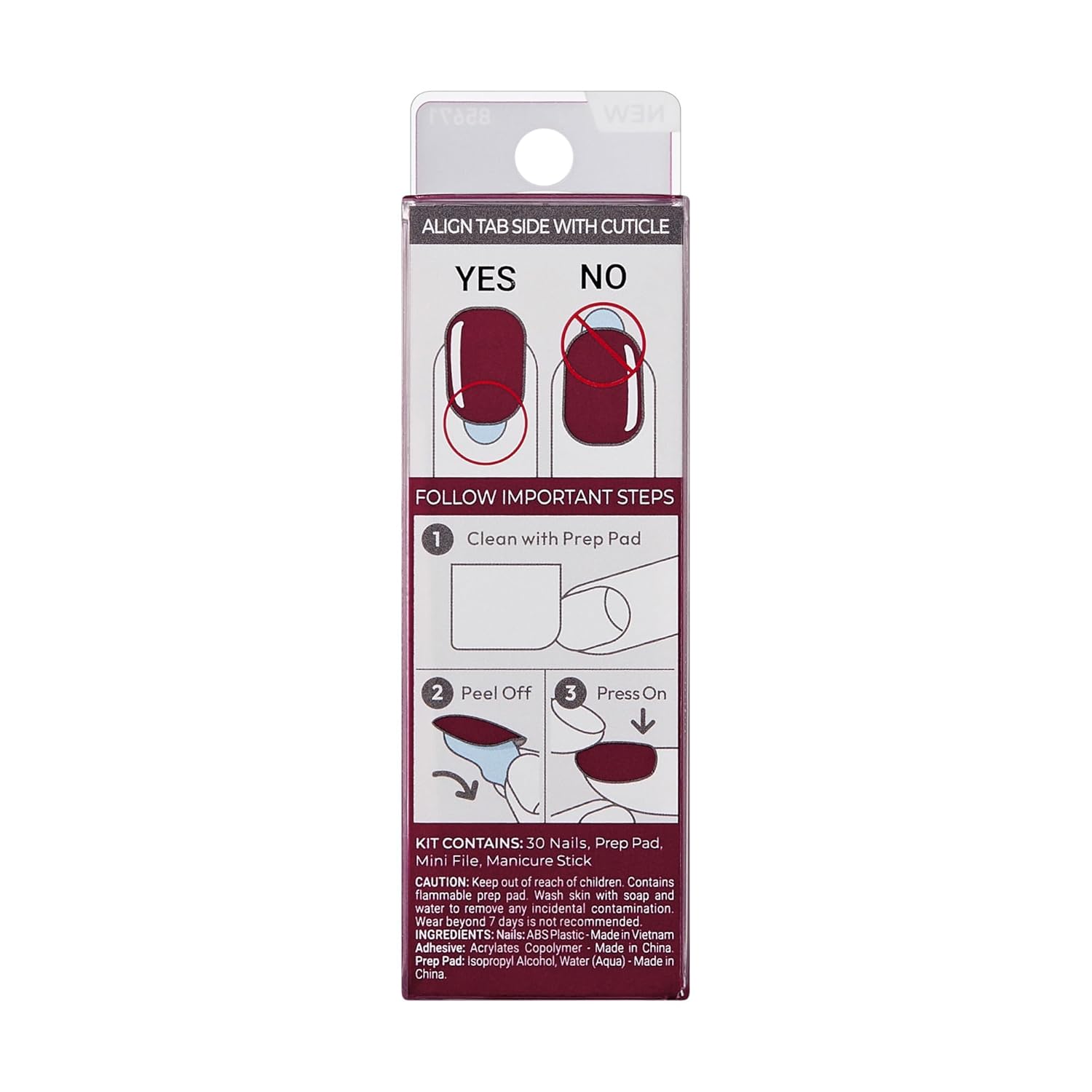 KISS_imPRESS_No_Glue_Mani_Press_On_Nails,_Color,_'Red_Velvet',_Red,_Short_Size,_Squoval_Shape,_Includes_30_Nails,_Prep_Pad,_Instructions_Sheet,_1_Manicure_Stick,_1_Mini_File