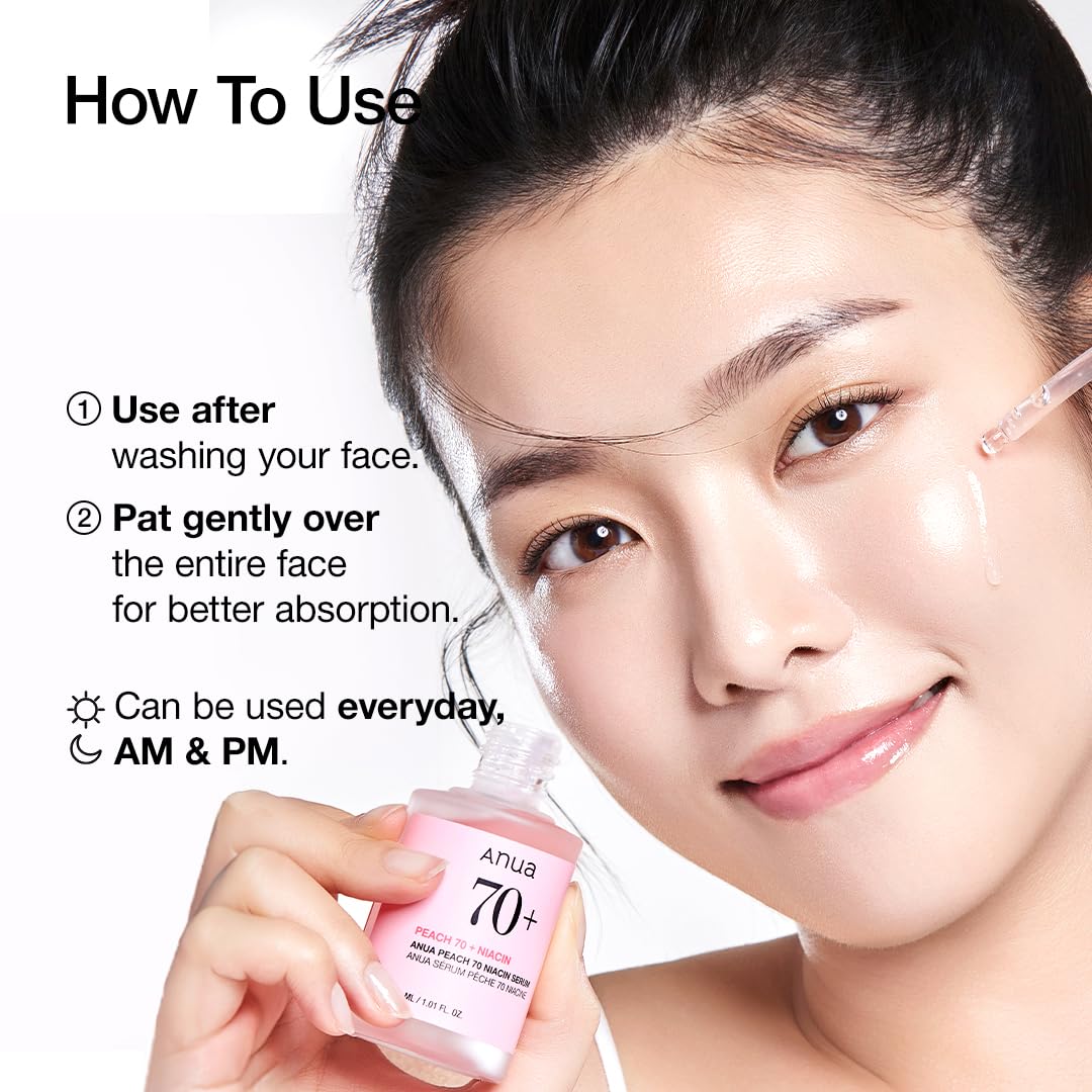 Anua_Peach_70_Niacinamide_Serum,_Daily_Glow_Serum_For_Face,_Skin_Tone_&_Dullness_Care_with_Vitamin_B12,_Lightweight,_Hydrating_For_Glass_Skin_Effect,_Korean_Skin_Care,_1.01_fl.oz