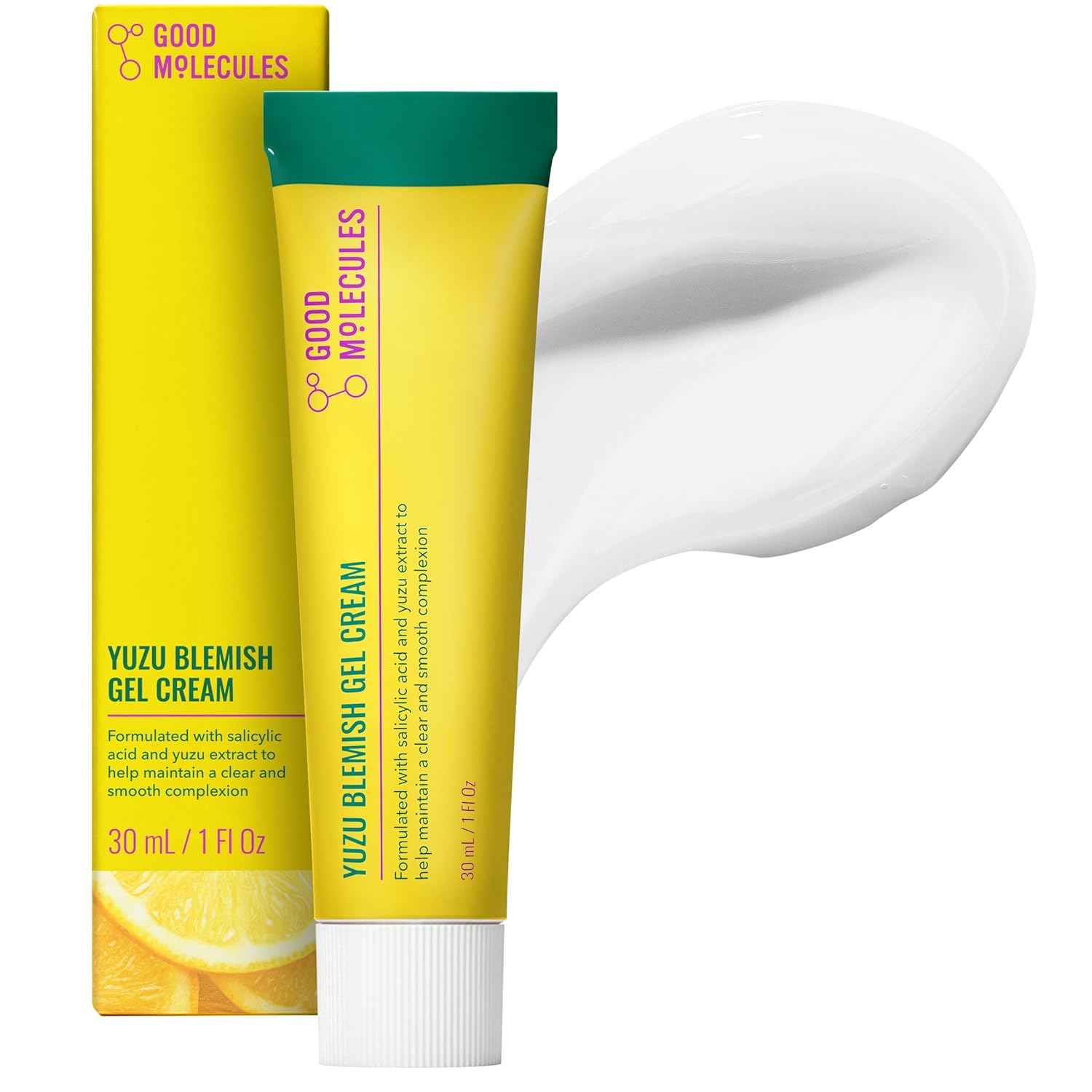 Good Molecules Yuzu Blemish Gel Cream - Lightweight Gel Moisturizer with Salicylic Acid (BHA) and Natural Extracts to Target Blemishes, Even Skin Tone, and Texture - Skin Care for Face