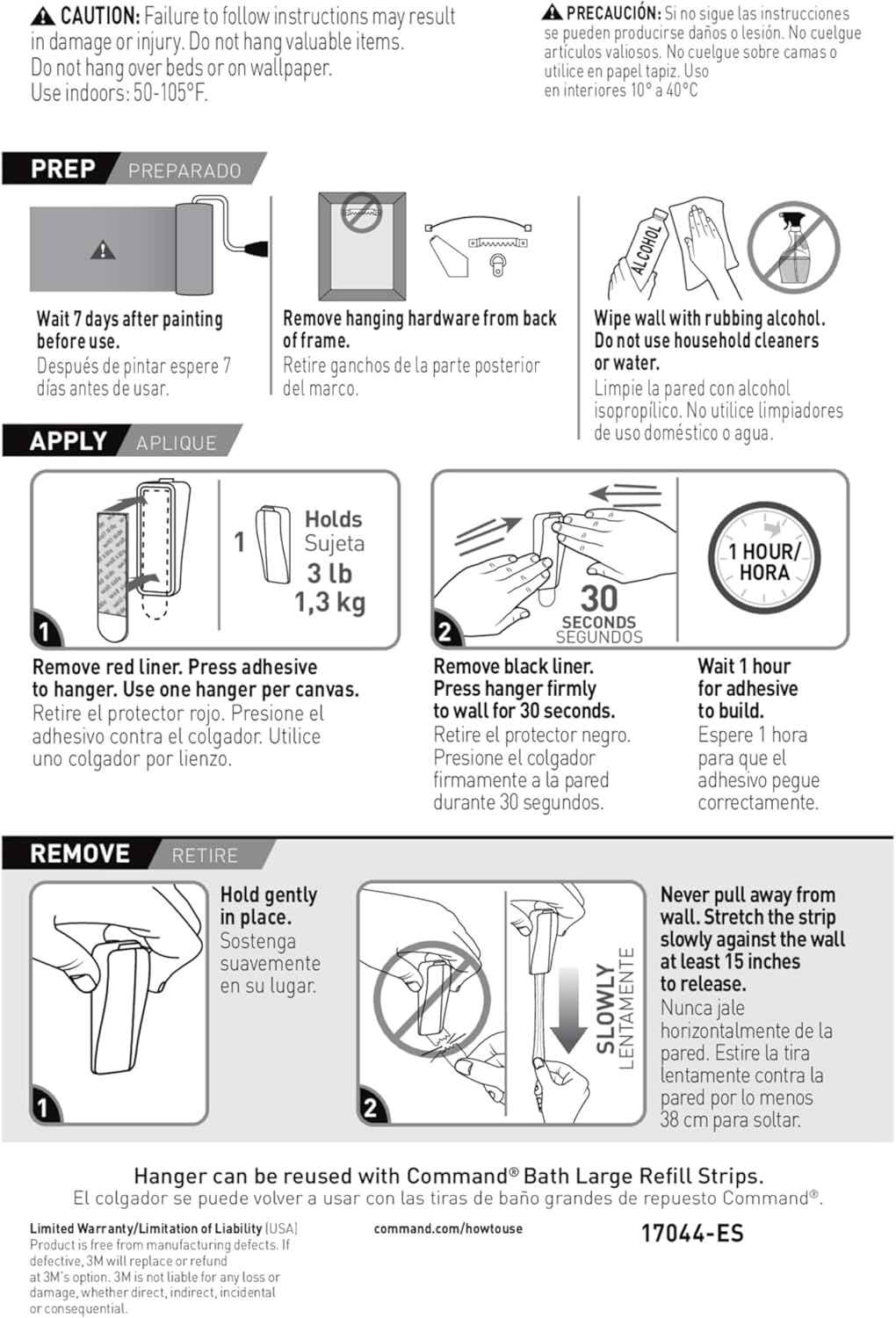 Command Large Canvas Hangers, 3 Canvas Hangers and 4 Command Strips, Damage-Free Hanging Sawtooth Frames, No Tools Wall Hooks for Home Decor, Holds up to 3 lb 18"x24" Canvas