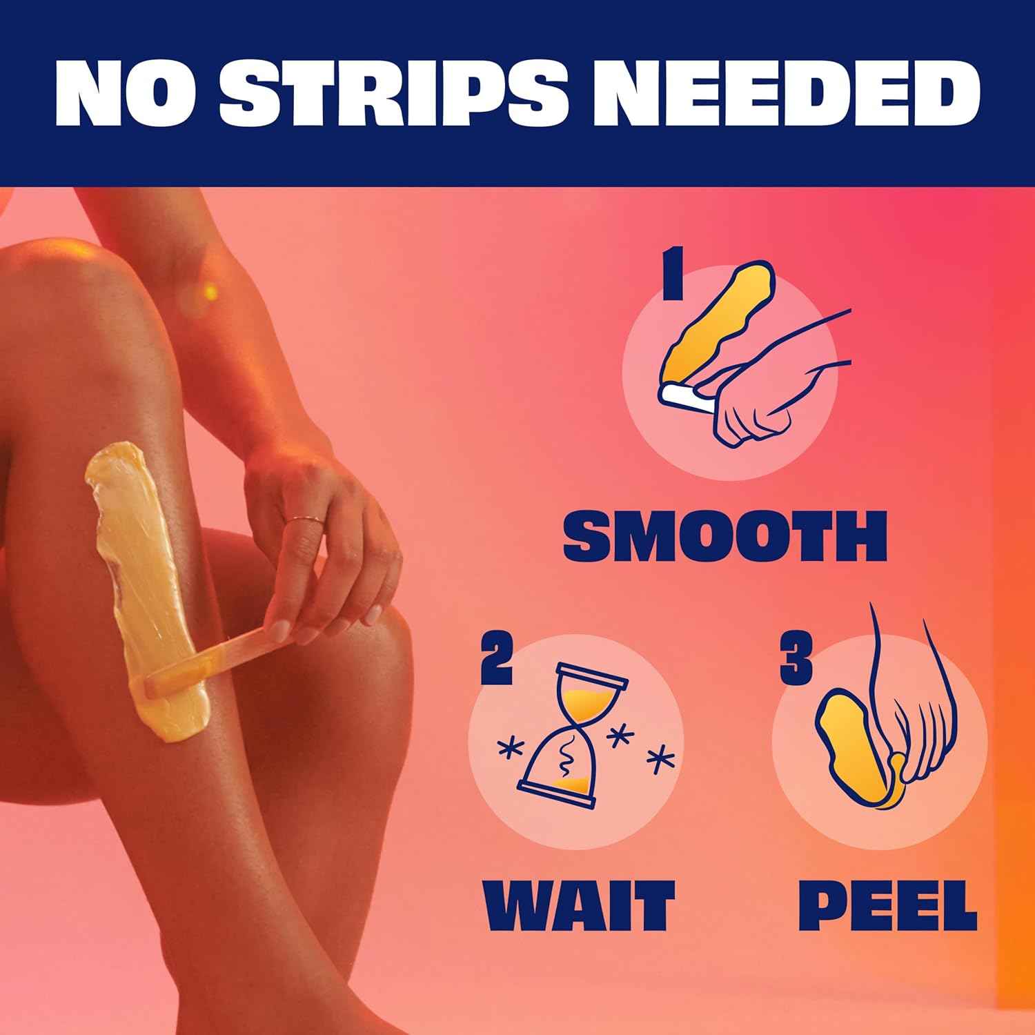 Nair Lux Wax, Microwaveable Hot Waxing Kit for Women, Stripless Hair Removal for Legs, Underarms, Bikini at Home, Proven Effective on Short Hair