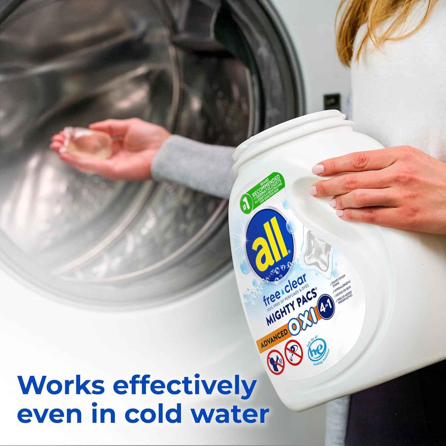 all Laundry Detergent Pacs, Mighty Pacs with OXI Stain Removers and Whiteners, Free Clear, Unscented and Dye Free