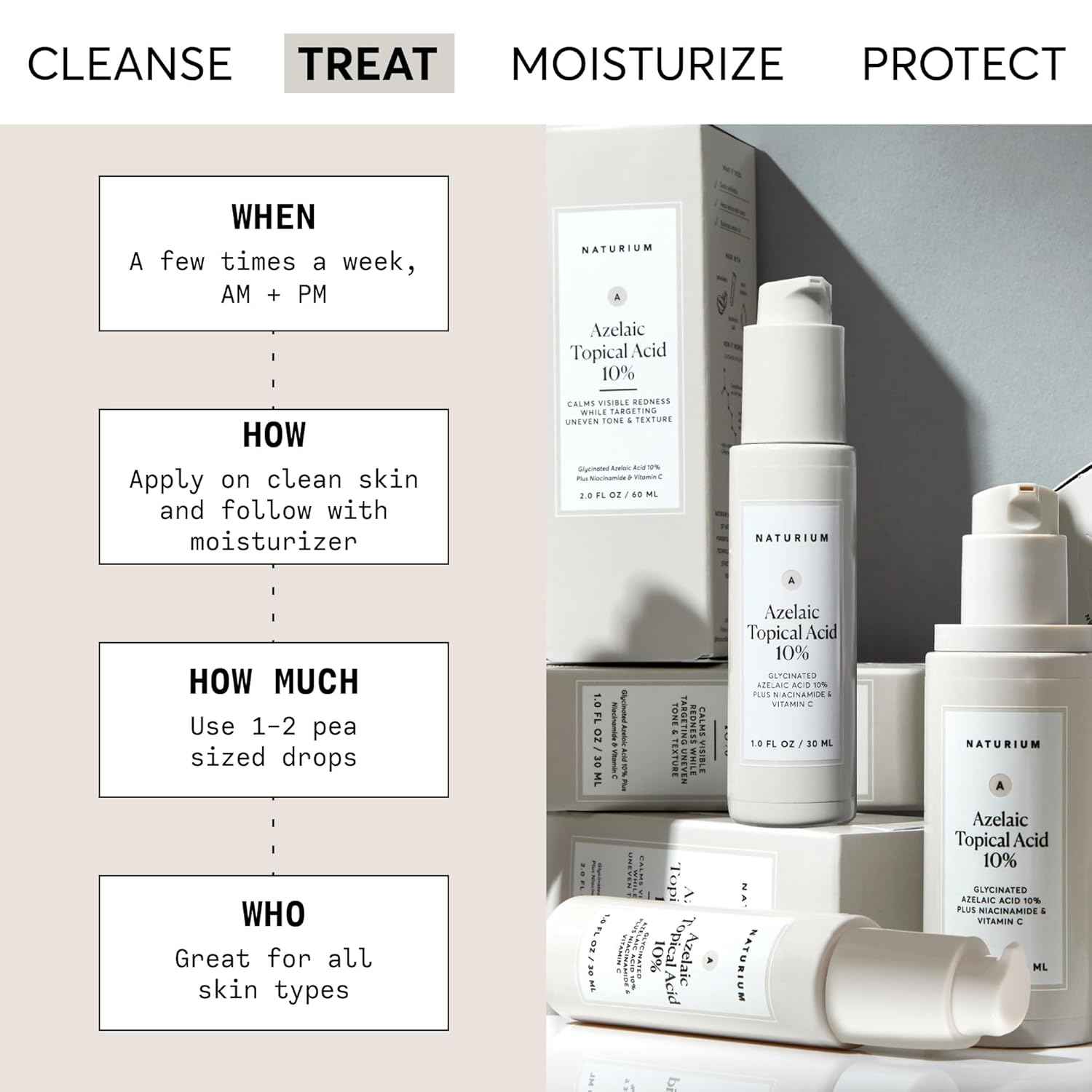 Naturium Azelaic Topical Acid 10%, Face & Skin Care Beauty Treatment with Niacinamide & Vitamin C