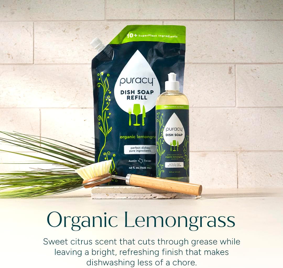 Puracy_Natural_Dish_Soap_Refill_-_Skin-Softening_Plant-Based_Liquid_Dishwashing_Detergent_Soap,_Clean-Rinsing_Water-Sheeting_Formula_(Organic_Lemongrass,_48_fl_oz)