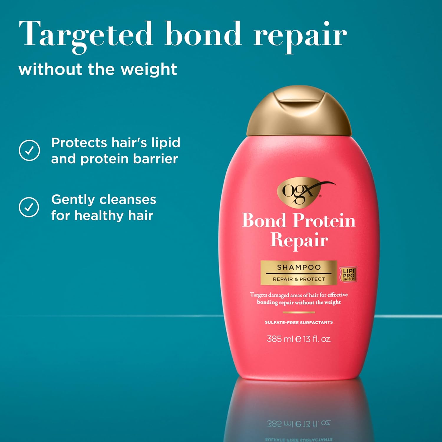 OGX_Repair_&_Protect_Bond_Protein_Repair_Shampoo,_Lightweight_Hair_Wash_Cleanses_&_Targets_Damaged_Hair_for_Effective_Bond_Repair,_Formulated_without_Parabens,_13_fl._oz