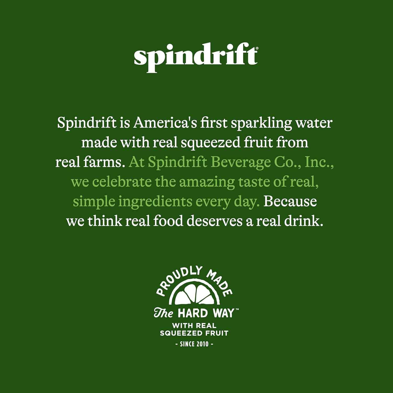 Spindrift Sparkling Water, Made with Real Squeezed Fruit, 12 Fl Oz Cans