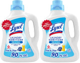 Lysol Laundry Sanitizer Additive, Free & Clear, Free from Fragrance and Dyes, 0% Bleach Laundry Sanitizer, Bacteria-causing Laundry Odor Eliminator, Unscented, 90 Fl Oz