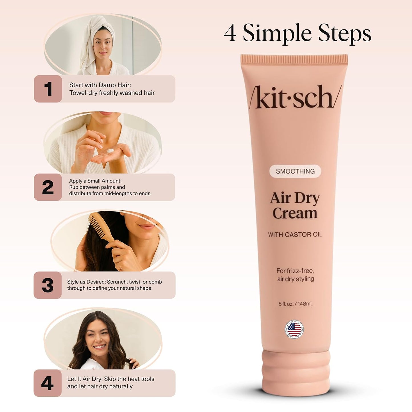 Kitsch_Smoothing_Air_Dry_Cream_for_Hair_–_Frizz_Control_Hair_Care_Product_with_Castor_Oil_&_Coconut_Oil_–_Weightless_Styling_Cream_-_Enhances_Natural_Texture_Appearance_|_Ideal_Gifts_for_Women_–_5_oz