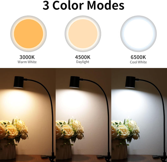 Dott_Arts_Desk_Lamp,USB_Clip_On_Light,Book_Lights_for_Reading_at_Night,3_Color_Modes,10_Brightness_Clamp_Lights,360°_Gooseneck_LED_Reading_Light_for_Books_in_Bed,Eye-Care_for_Home_Office,Headboards