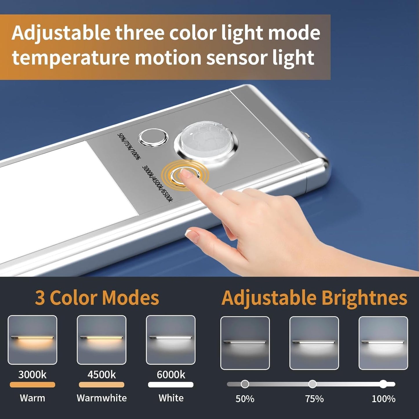 Under_Cabinet_Lights,76_LED_Operated_Motion_Sensor_Light_Indoor,1500mAh_USB_Rechargeable_Closet_Lights,_2/4_Pack_Magnetic_Dimmable_Closet_Lights，Wireless_Under_Counter_Lights_for_Kitchen,_Stairs