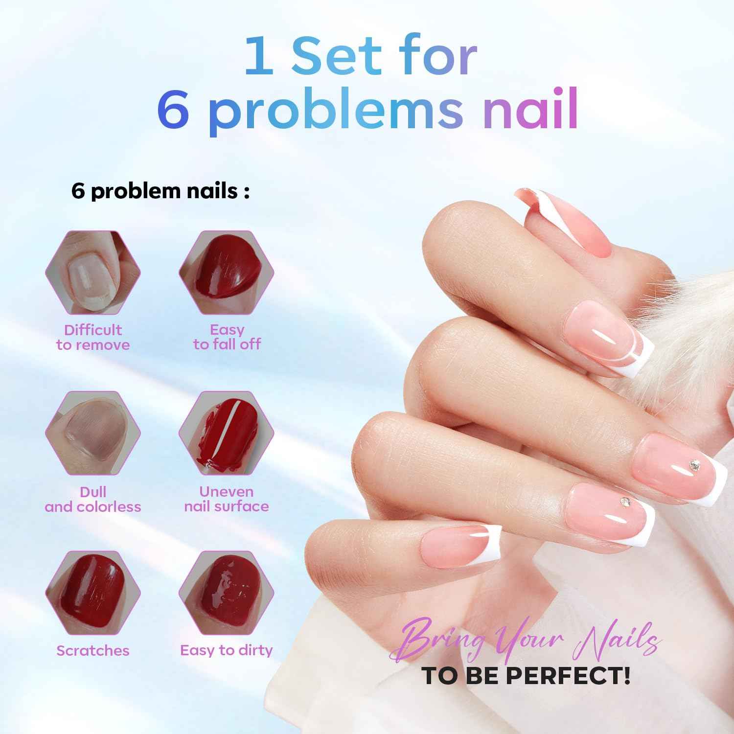 modelones Gel Top Coat, 15 ml 2026 Upgrade Super Shiny Base and Top Coat Set, Soak Off Nail Lamp Acid Free No Wipe Clear Base Top Gel Nail Polish