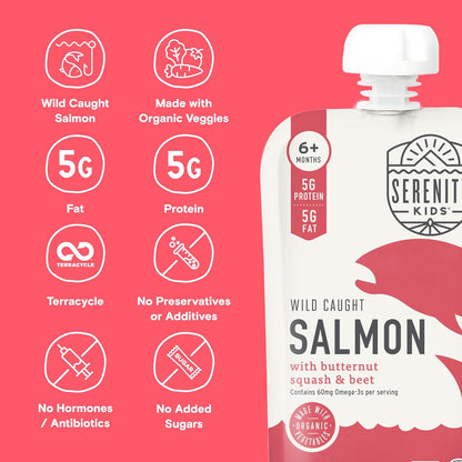 Serenity_Kids_6+_Months_Baby_Food_Pouches_Puree_Made_With_Ethically_Sourced_Meats_&_Organic_Veggies_|_3.5_Ounce_BPA-Free_Pouch_|_Wild_Caught_Salmon,_Butternut_Squash,_Beet_|_1_Count