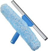 Unger Professional Connect and Clean 2-in-1 Squeegee and Scrubber, 14” Window Cleaning Tool, Essential Glass Cleaner for Commercial and Residential Use, Reusable Microfiber Sleeve, Streak-Free Results