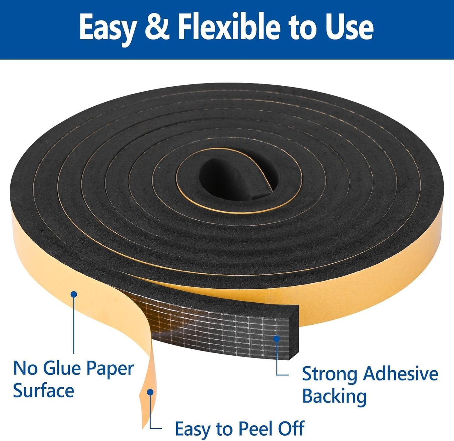 Kikerike_Self_Adhesive_Foam_Tape_Weatherstrip_1/2In_x_1/4In_x_42Ft_High_Density_Foam_Insulation_Strips_Seal_Weather_Stripping_with_Strong_Adhesive_for_Door_and_Window_Sound_Isolation_Soundproofing