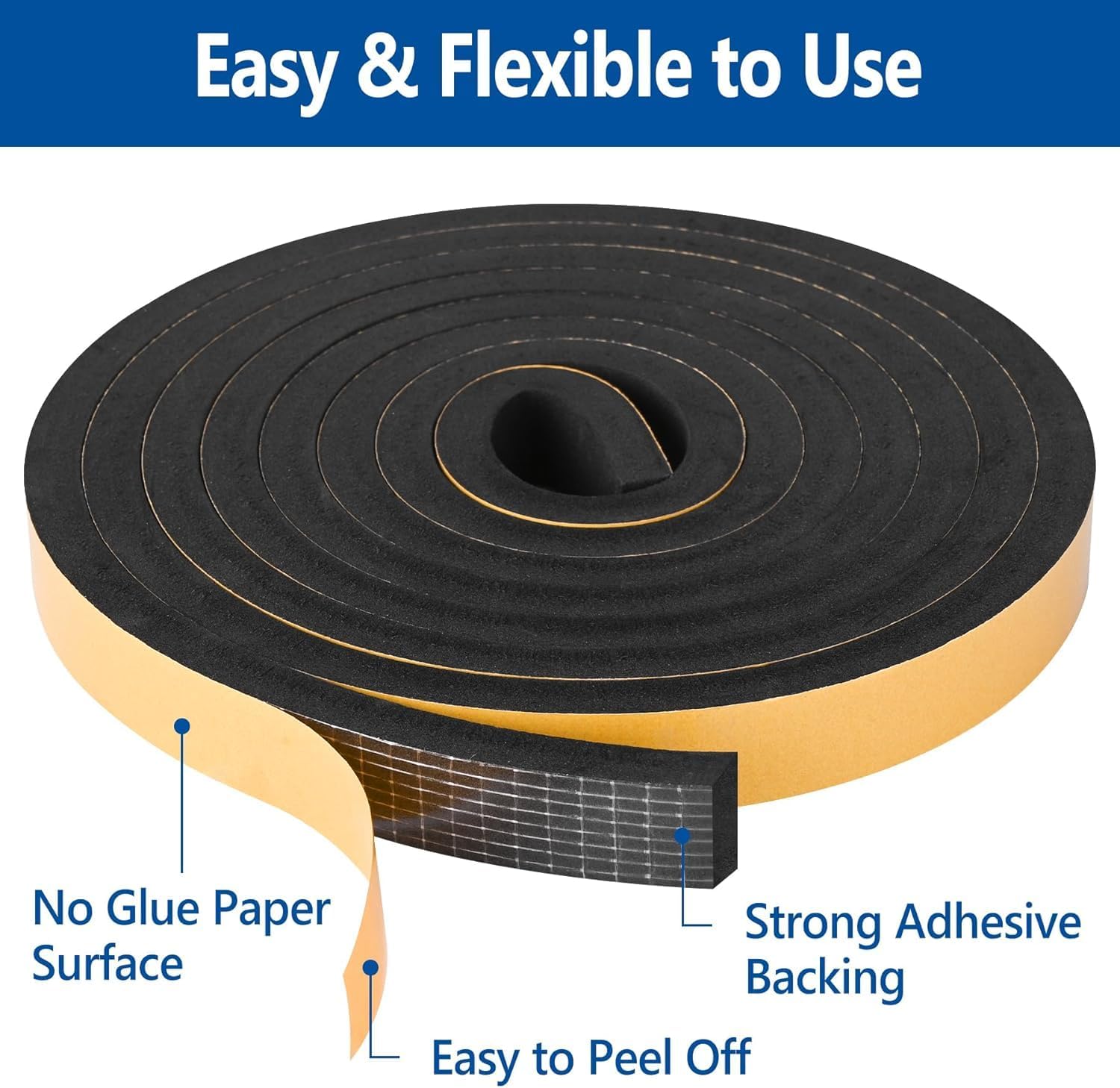 Kikerike_Self_Adhesive_Foam_Tape_Weatherstrip_1/2In_x_1/4In_x_42Ft_High_Density_Foam_Insulation_Strips_Seal_Weather_Stripping_with_Strong_Adhesive_for_Door_and_Window_Sound_Isolation_Soundproofing