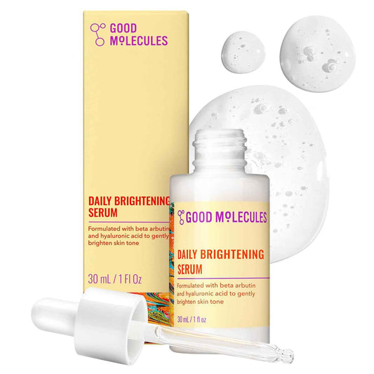 Good Molecules Daily Brightening Serum with Beta Arbutin 3% & Hyaluronic Acid – Brightening Serum for Dark Spots & Uneven Tone, Face Skincare