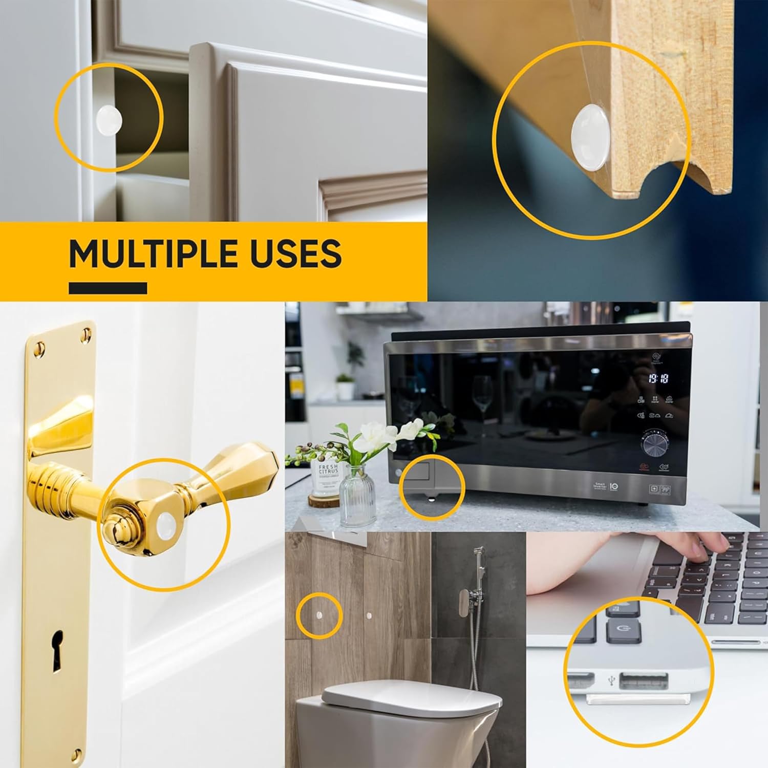 104_Clear_Cabinet_Bumper_Pads_–_Self-Adhesive_Silicone_Buffer_Set_with_4_Shapes_for_Doors,_Drawers_&_Furniture_–_Sound_Dampening_&_Surface_Protection