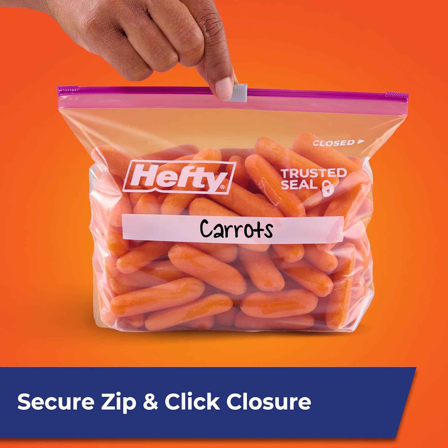 Hefty Slider Storage Bags, Quart Size, 78 Count