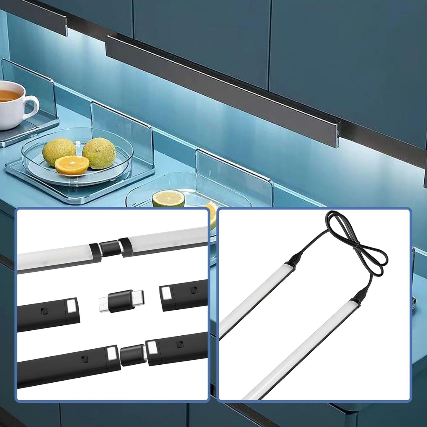 Black/White_Plug_in_Under_Cabinet_Light_bar_with_Motion_Sensor,_Dimmable,_Remote_Control,Color_and_Brightness_Adjustable,_Magnet_LED_Strip_Lights_for_Kitchen,_Workbench,_and_Closet_3_Pack