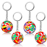4PCS World Cup Soccer Keychain 2026 Football Ball Key Chain with National Flags,World Cup Soccer Gifts & Accessories for Men Sports Merchandise 2026 Backpack Charm Daily Use