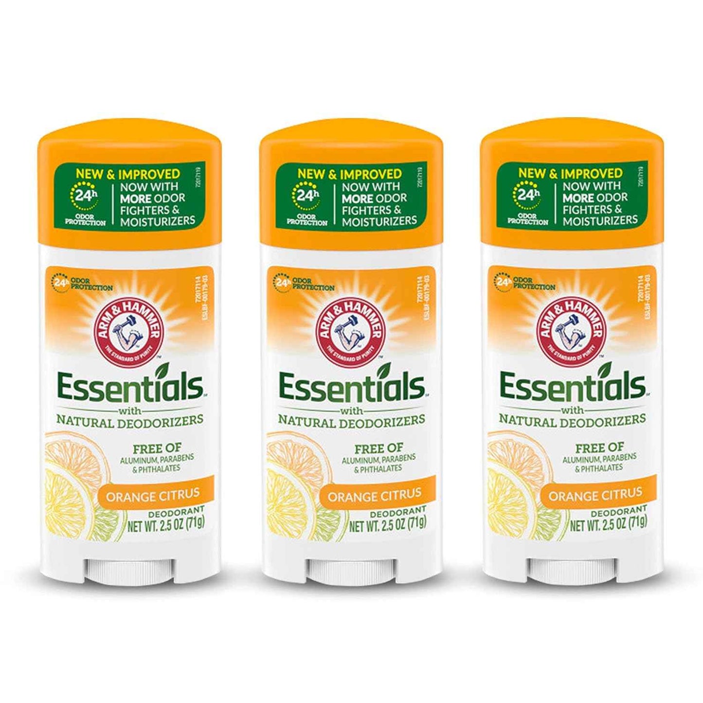 ARM & HAMMER Essentials Deodorant- Solid Oval - Made with Natural Deodorizers- Free From Aluminum, Parabens & Phthalates