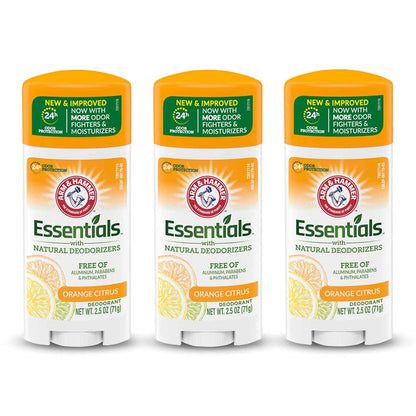 ARM & HAMMER Essentials Deodorant- Solid Oval - Made with Natural Deodorizers- Free From Aluminum, Parabens & Phthalates