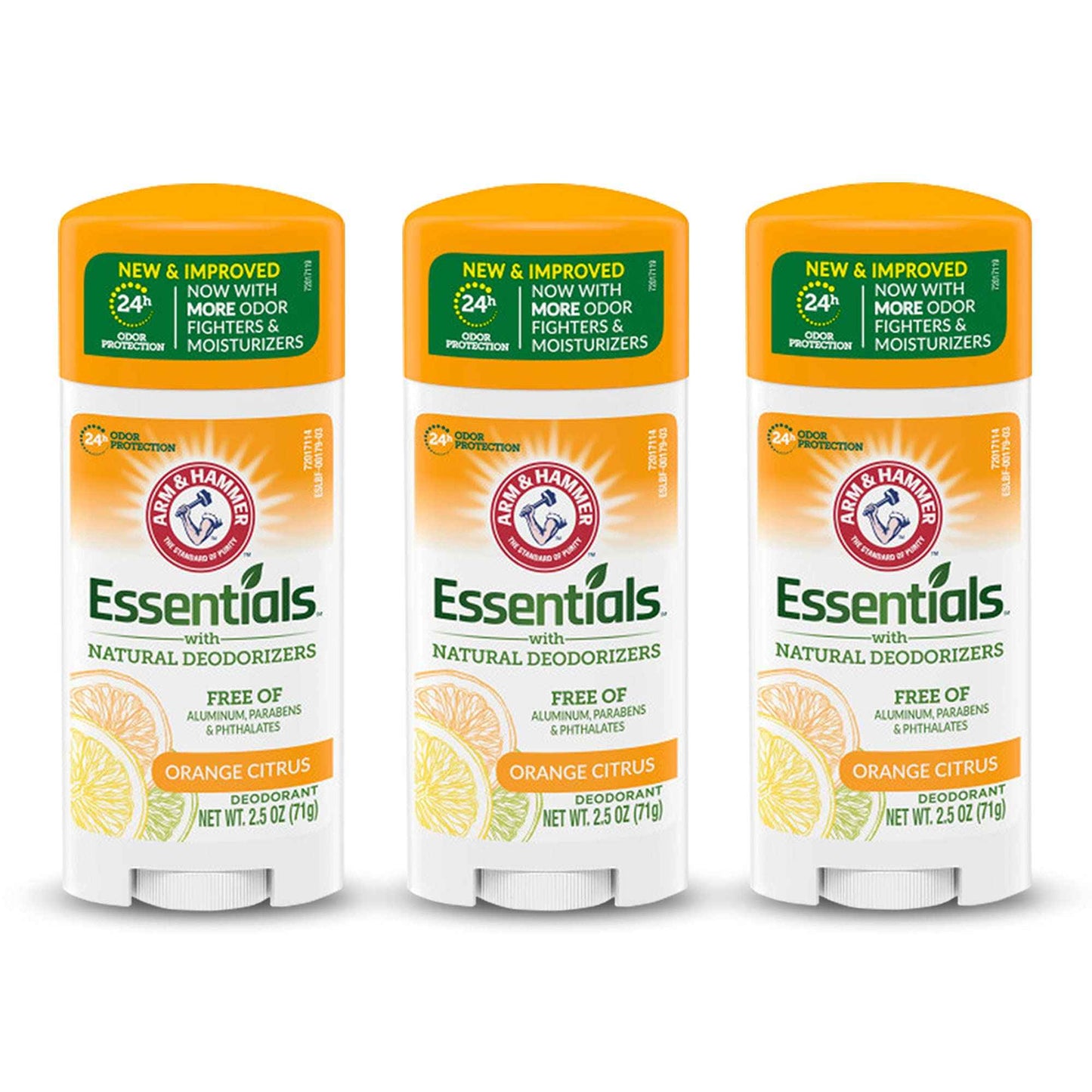 ARM & HAMMER Essentials Deodorant- Solid Oval - Made with Natural Deodorizers- Free From Aluminum, Parabens & Phthalates