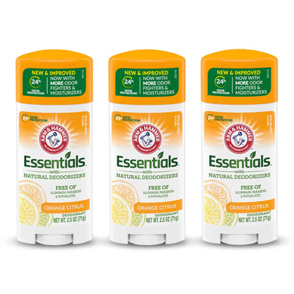 ARM & HAMMER Essentials Deodorant- Solid Oval - Made with Natural Deodorizers- Free From Aluminum, Parabens & Phthalates