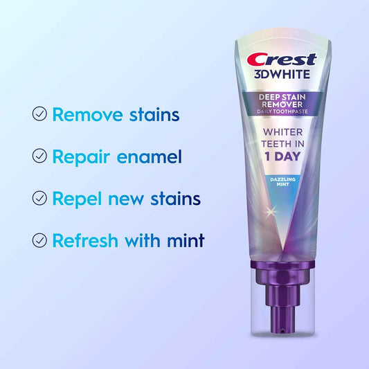 Crest 3DWhite Brilliance Deep Stain Remover Dazzling Mint Toothpaste - 3.1oz