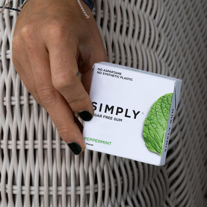 SIMPLY_Gum_|_Xylitol_Sugar_Free_Chewing_Gum_|_Peppermint_|_Pack_of_Three_(45_Pieces_Total)_|_Synthetic_Free_+_Sugar_Free_+_Aspartame_Free
