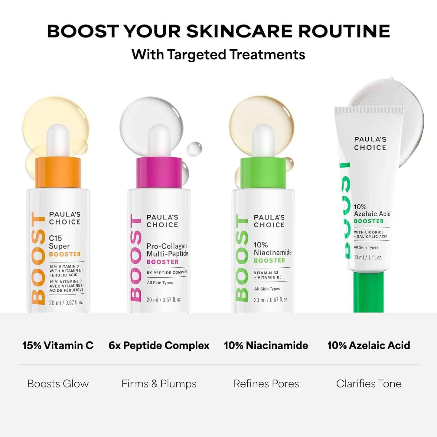 Paula's Choice BOOST 10% Azelaic Acid Booster Cream Gel Face Serum with Salicylic Acid, Oil-Free Skin Brightening Serum for Face, Fragrance-Free