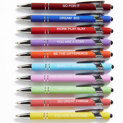 HLPHA 10PCS Funny Pens Colorful Ballpoint Pens with Bible Verse and Touch Screen Function Office Gifts(10PCS)