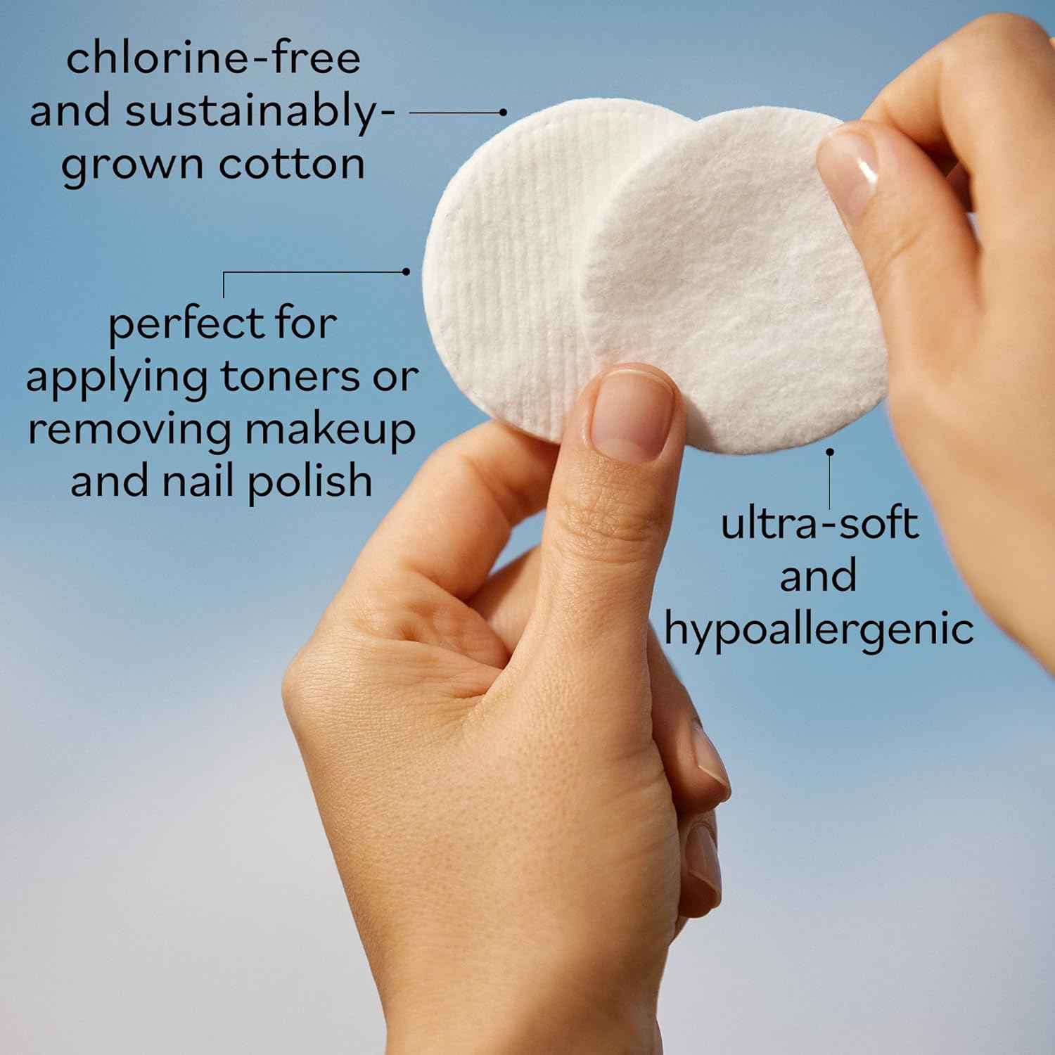 Sky Organics Organic Cotton Rounds for Sensitive Skin, 100% Pure GOTS Certified Organic for Beauty & Personal Care