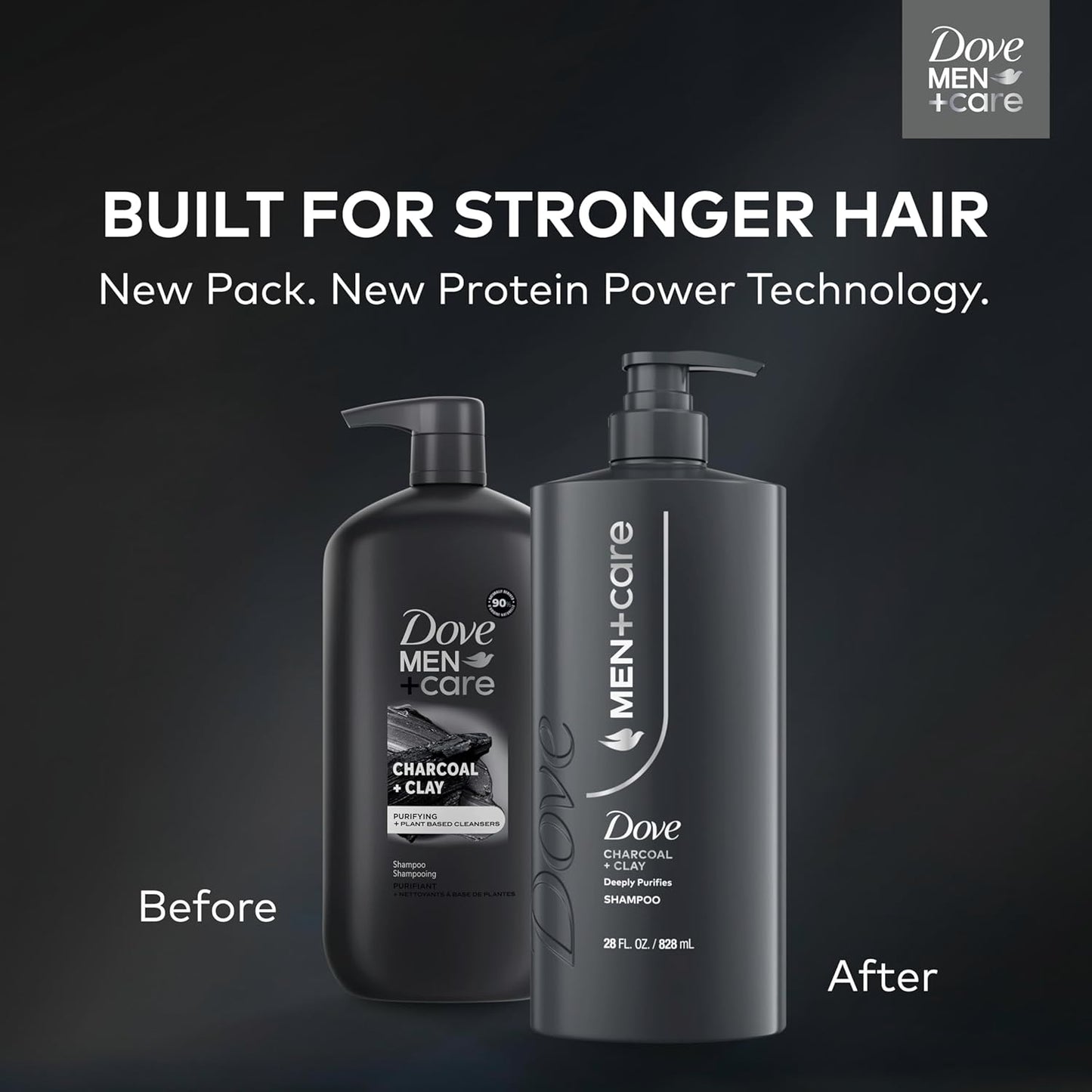DOVE_MEN_+_CARE_Shampoo_1_count_Charcoal_+_Clay_for_Real_Hair_that_Powers_Up_Hair_Strength,_with_Deep_Purifying_Benefits,_28_Fl_oz
